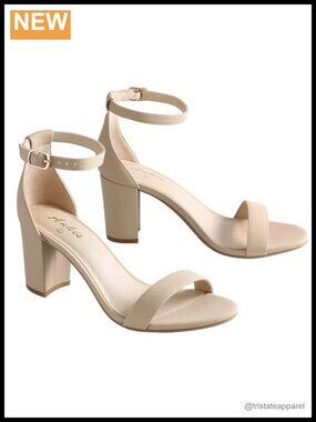 Open Toe Ankle Strap Chunky Heel Sandals 2.75 Inch Block Heel Slip Resistant
